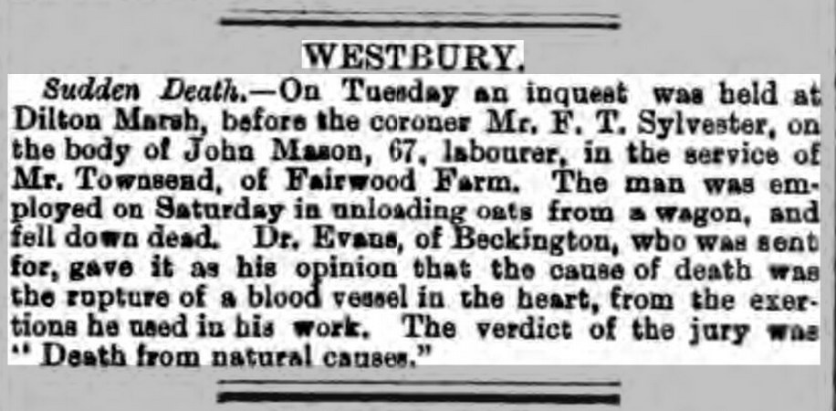 Devizes and Wiltshire Gazette, September 12, 1889.