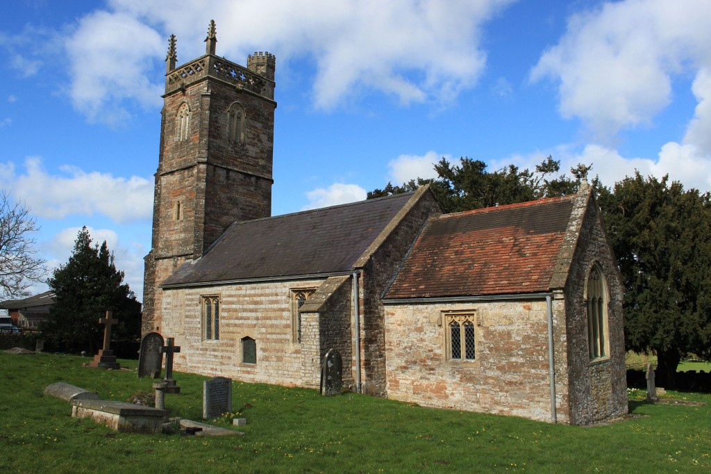 The Churchh of St. Nicholas and St. Mary, built in 1235. Stowey, Somerset.